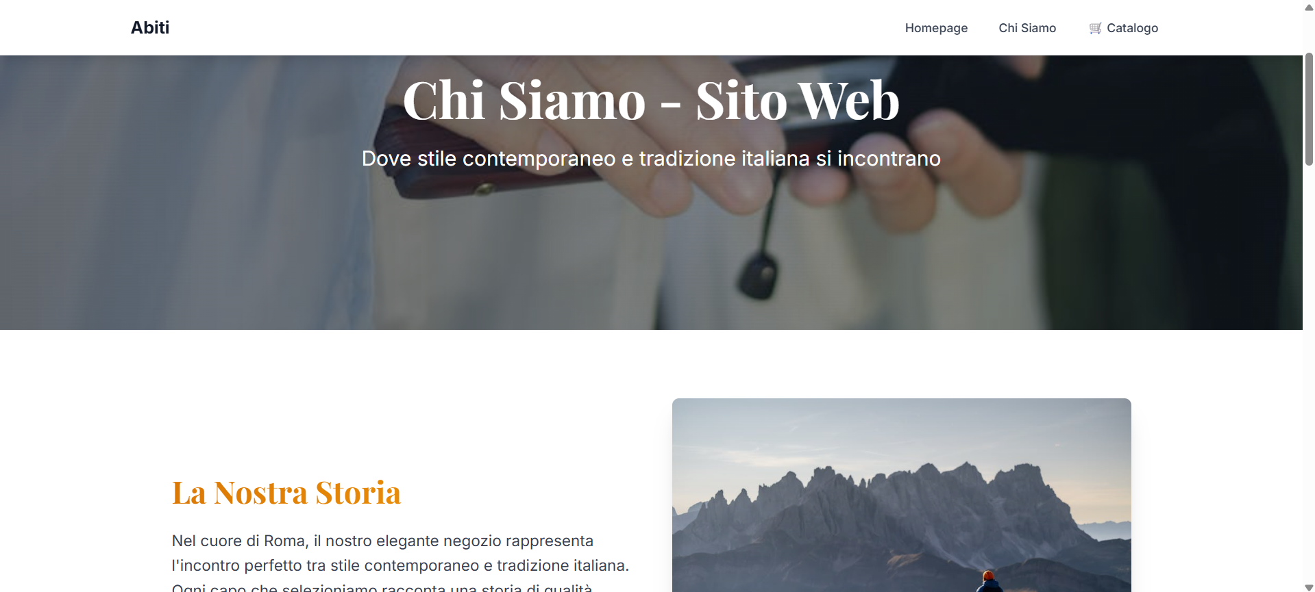 Pagina Chi Siamo - Esempio sito generato da Paxtual